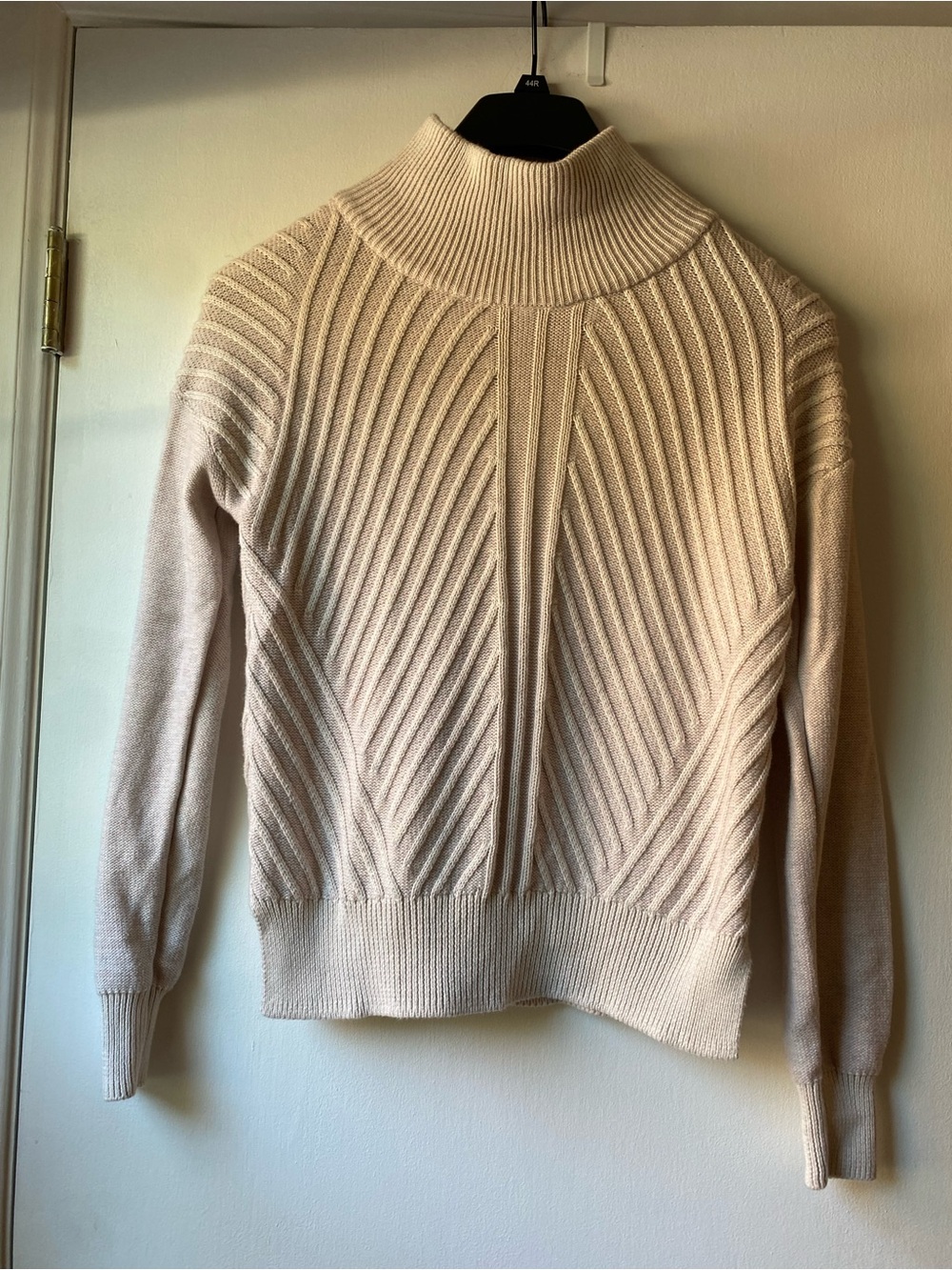 Prana Cream Ribbed High-Neck Sweater